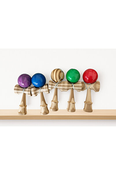Inovius Kendama din Lemn cu Vopsea Super Sticky - Diverse Culori - KEND5501