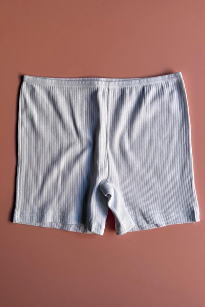 Elosia Cotton Hug | 4-Pack Pink, Green, White and Blue Ribbed Knit Fabric Cotton A-Line Women's Short Shorts-Boxer