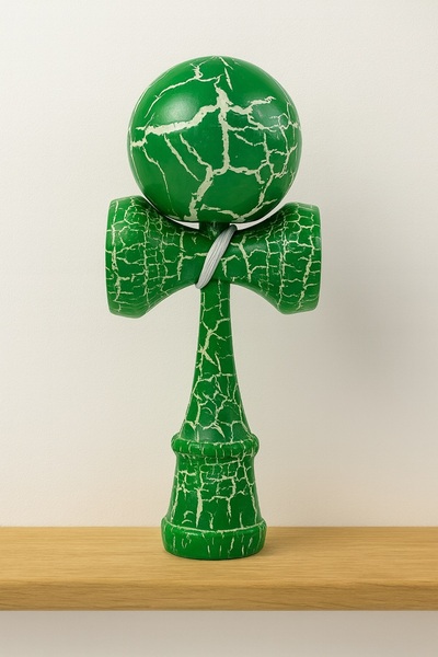Inovius Kendama crack verde cu alb, 18cm - KEND5521