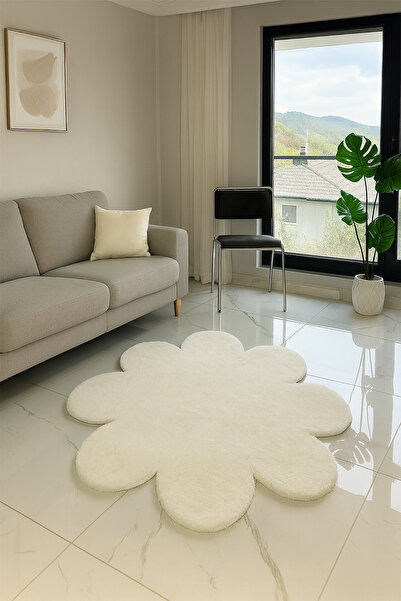 Loseppa Home Kaymaz Yıkanabilir Yumuşak Peluş Post Papatya Çiçek Modeli Çocuk...