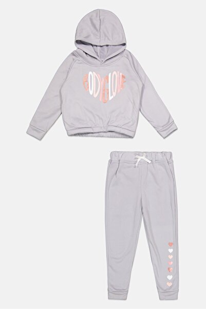 Body Glove Toddlers Girl 2 Pcs Brand Logo Sweatshirt And Pant Set, Grey