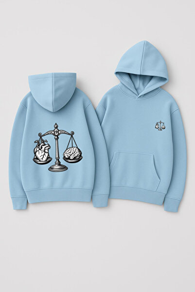 CLASSY.MODA سويت شيرت للجنسين بغطاء رأس قصة فضفاضة مطبوع – طباعة خلفية برسوما...