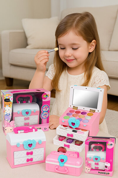 Bebelul Troler trusa de machiaj ROZ ALB cu farduri si oje 5 ani+