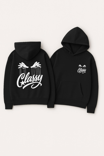 CLASSY.MODA Unisex cu glugă supradimensionat cu imprimeu Swea tricou – Imprim...