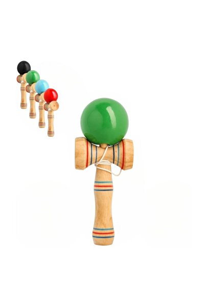 Inovius Kendama 18cm cu Bila 6cm din Lemn, Diverse Culori - KEND5502
