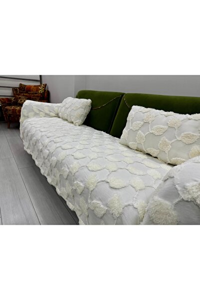 Madamca Husa de scaun cu relief FRUNZA Ecru (crem) 100*240