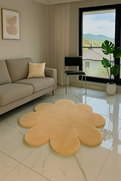 Loseppa Home Kaymaz Yıkanabilir Yumuşak Peluş Post Papatya Çiçek Modeli Çocuk...