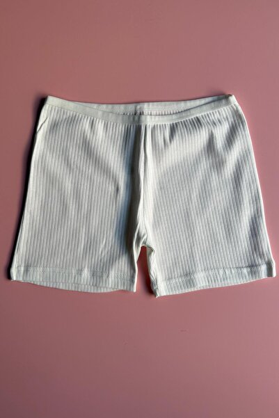 Elosia Cotton Hug | 4-Pack Black, White, Tan and Ecru Ribbed Knit Fabric Cotton A-Line Women's Short Shorts-Boxer