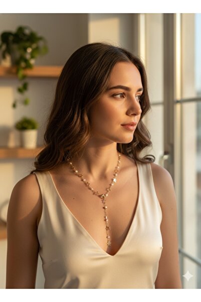 RM Bijuteri قلادة نجمة اللؤلؤ موديل Y للموسم الجديد