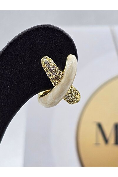 Mosso Steel Xuping X Model Zircon Stone Pearlescent White Color Steel Earrings