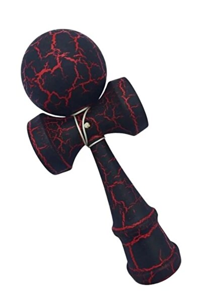 Inovius Kendama profesionala, Bila din lemn, Negru, Rosu, 50KD - KEND300