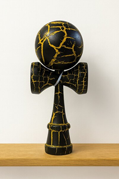 Inovius Kendama crack negru cu galben, 18cm - KEND5520