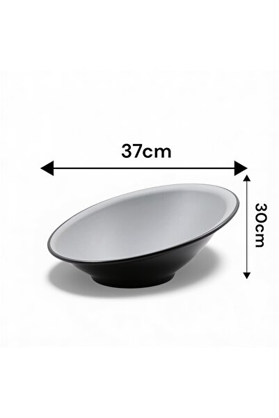 LANDREEN High-quality, durable, large, slanted serving bowl that is shatterproof. Elevate your dining table with the Elegance slanted bowl.