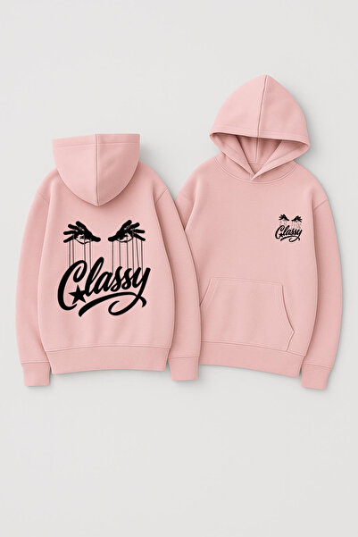 CLASSY.MODA Unisex cu glugă supradimensionat cu imprimeu Swea tricou – Imprim...