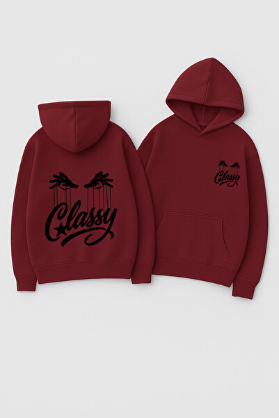 CLASSY.MODA Unisex cu glugă supradimensionat cu imprimeu Swea tricou – Imprim...