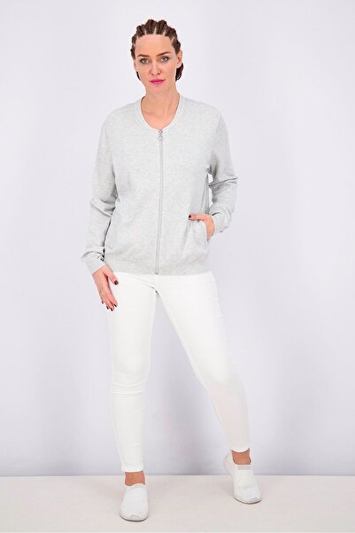 Tchibo Women Long Sleeve Cardigan, Grey Heather