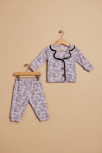 GİRL EMELY Baby Top and Bottom Pajama Set Character Printed