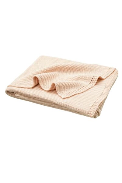 fresk Πλεκτή κουβέρτα μωρού 80x100 cm, βαμβάκι GOTS, σκόνη ροζ