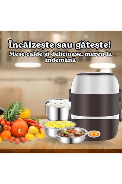 saraada Portable Electric Lunch Casserole, Saraada, Heating, 3 Layers, 2L, 200W, Students, Office,