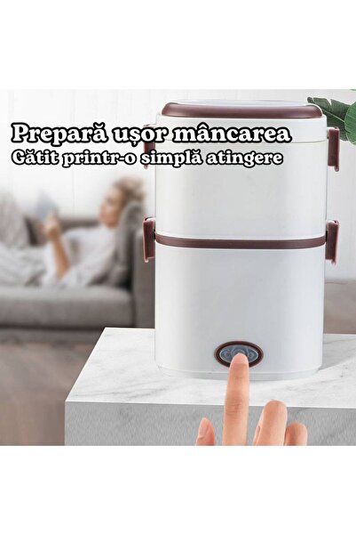 saraada Caserola Electrica Portabila Pranz, Saraada, Incalzire Sanatoasa, 2 Straturi,1,2L, Studenti, Birou