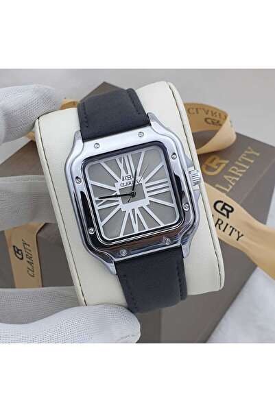 Generic Clearty watch comes with box, bag, and card. Water resistant. Stainless steel watch, black and silver color.