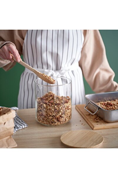 Generic Jar with lid, clear glass/bamboo, 2.3 l