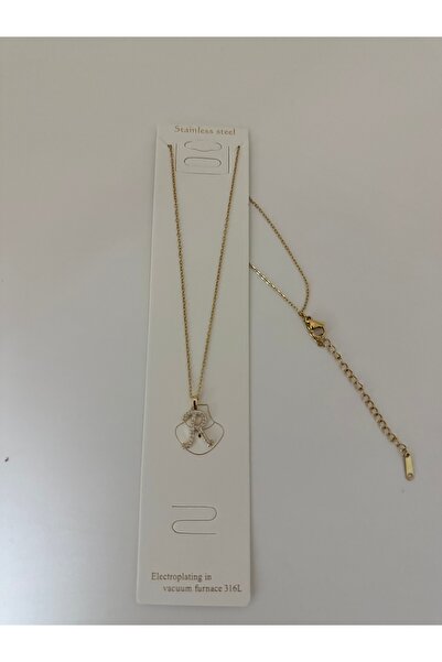 Elfida Shop Steel R Letter Stone Necklace