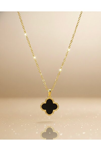 Alesya Şansın Yoncası Kolye Çelik