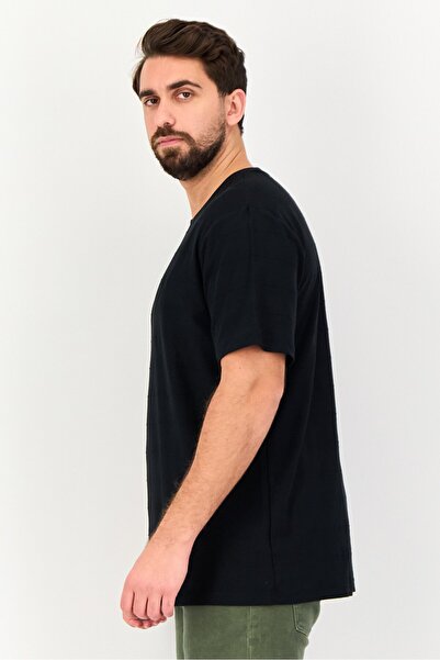 Chaps Men Crew Neck Short Sleeve Embroidered Logo T-Shirt, Black