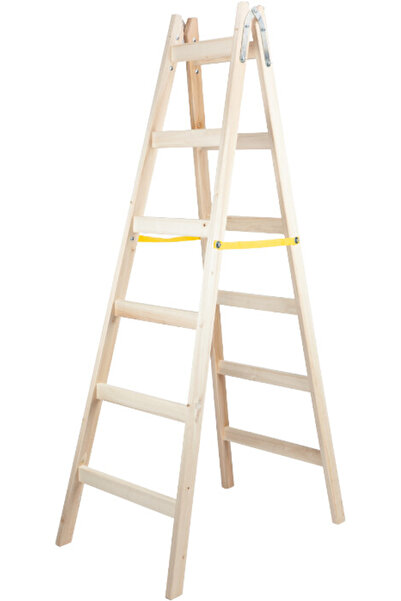 Evotools Двойно дървено стълбище - Обща височина [Ht[cm] - Обща височина] cm ...