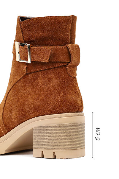 Derimod Γυναικείες δερμάτινες μπότες με χοντρό τακούνι με φερμουάρ 25WFD414110