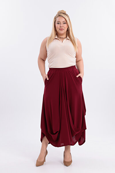 HELVEYS Special Design Modern Cut Pocketed Stretch Fabric Flexible Sendy Plus Size Baggy Trousers 5033