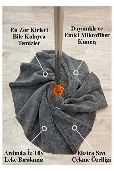 Artmaster Mikrofiber Paspas Mop Yedek Ucu 1 Adet Kaliteli Mikrofiber Paspas L...