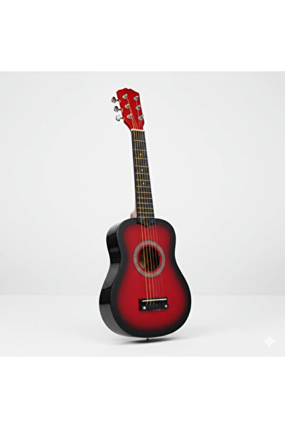 DrKala Acoustic Guitar for Children, 6 Strings, 55 cm, Red-Black