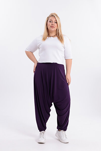 HELVEYS Modern Relaxed Fit Waist and Leg Elasticated Baggy Plus Size Trousers 5034