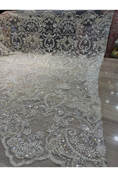 OsmanKumaşDantel Yoğun boncuk ve payet işlemeli dantel (100x145cm)