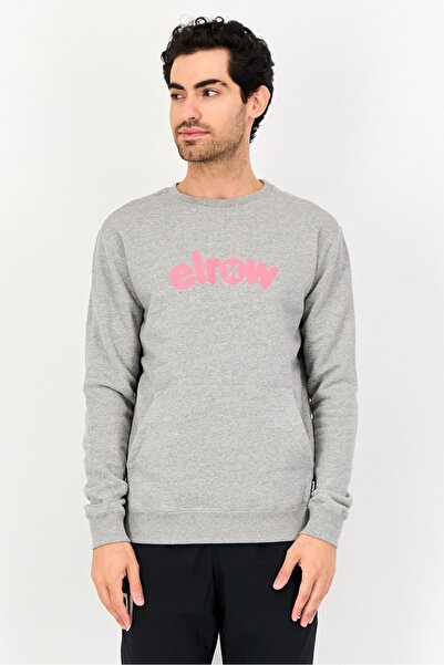 Hurley x Elrow Men Sportswear Fit Long Sleeve Outdoor Sweatshirt, Grey