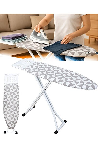 HYX Adjustable Foldable Ironing Board 120x30 cm with Heat-Resistant Cotton Cover, Heavy-Duty Frame, Iron