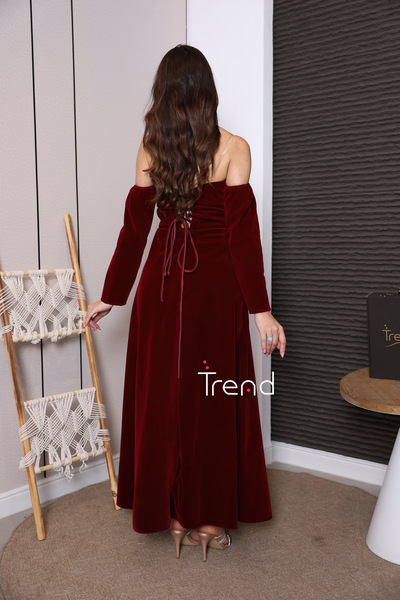 TREND فستان مخمل ساتر
