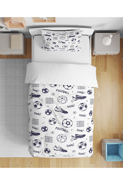Home Football Patterned 3D Digital Printed Single Size Sheetless Boys' Duvet Cover Set Sleeping Set