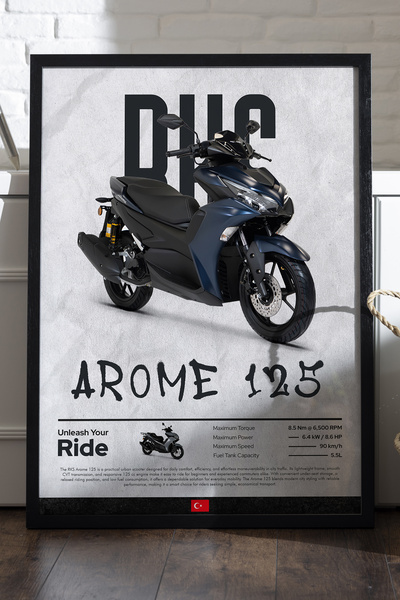 Duvarda Poster RKS Arome 125 cu ramă din lemn negru, pictură murală cu motoci...
