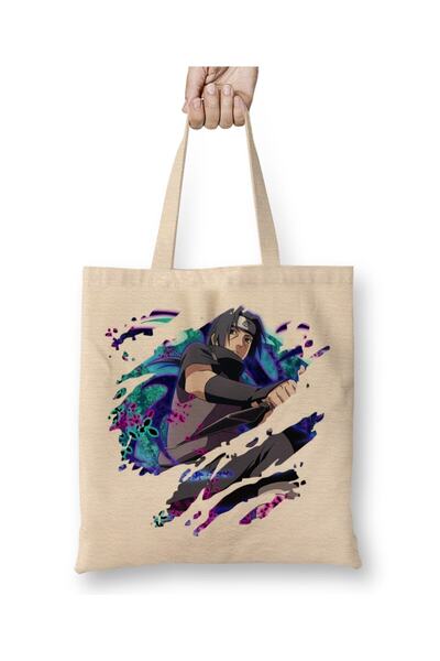 Toyaso Sasuke Uchiha Naruto Geantă de pânză albă Geantă de cumpărături cu mân...