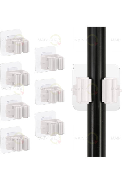 MAİN SHOP Yapışkanlı Pratik Mop Temizlik Fırçası Tutucu Asma Askı Aparatı Pas...
