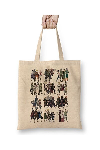 Toyaso Naruto Equipe Λευκή υφασμάτινη τσάντα με μακριά λαβή Τσάντα αγορών Τσάντα παραλίας