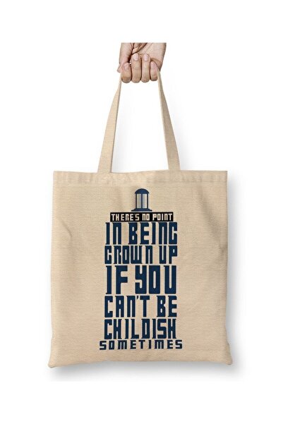 Toyaso Geantă de pânză albă în stil Doctor Who Tardis, cu mâner lung, geantă ...