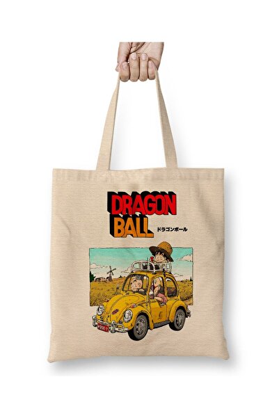 Toyaso Dragon Ball Z 001 Geantă din pânză albă Geantă de cumpărături cu mâner...
