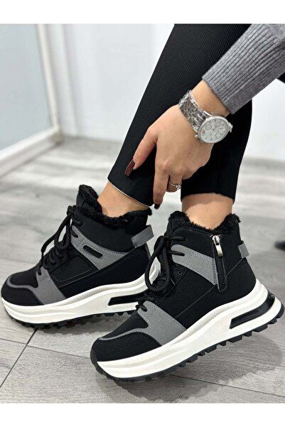 KATYDEA STORE Adidasi îmblăniți negri NATALIA