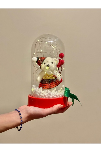 Çiçek 2026 Yeni Yıl Hediyesi - Ayıcıklı Gece Lambası/Işıklı Terrarium