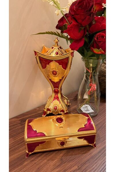 ALMASA Luxury incense burner with a box of red oud