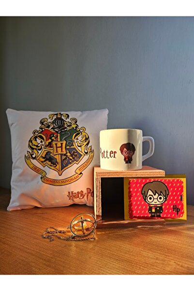Rüya Kıyısı Harry Potter Kutulu Kupa, Hogwarts Yastık ve Time Turner Dönen Ko...